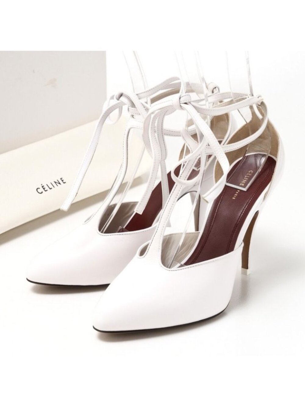 Celine Pumps Phoebe Philo Era Night Out Kidskin Leather T Strap Shoes 37